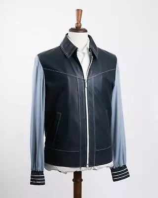 Zilli $12000 Blue Lambskin Silk Cashmere Tokaï Jacket Made In France (50 IT) M • $2795