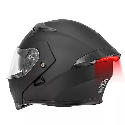 DOT Helmet Motorcycle Flip Up Modular Full Face Dual Visor Motocross LED Helmet • $68.99