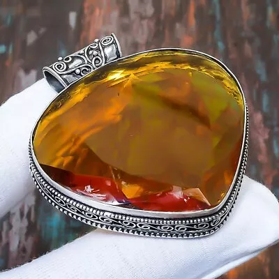$5.99 • Buy Vintage Citrine Gemstone Handmade Gift Jewelry Pendant 2.36  K902