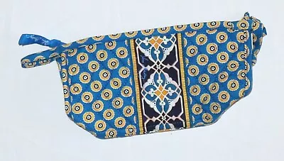 VERA BRADLEY Riviera Blue Pattern Zip Top Cosmetic Bag  EXC • $12.99