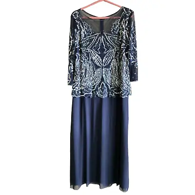 Pisarro Nights Sequined Evening Dress Size 16W Mother Of Bride • $125