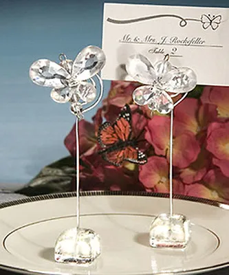 Clear Butterfly Wedding/Party Table Place Card/Number/Name Holders Clips Quality • £5.99