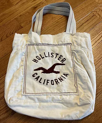 Hollister California Corduroy Cream Tote Shoulder Bag Y2K Rare ! • £11.87