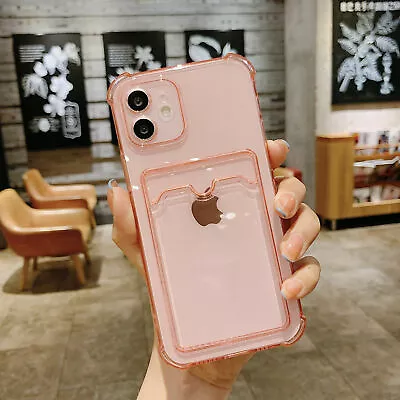 $5.47 • Buy For IPhone 15 Pro Max 14 13 11 12 XS XR 8 Clear Card Slot Holder Case Shockproof