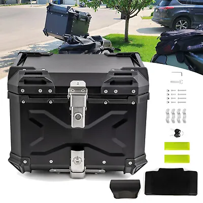 Black 45L Motorcycle Top Case Tail Box Waterproof Luggage Scooter Trunk Storage • $95.90