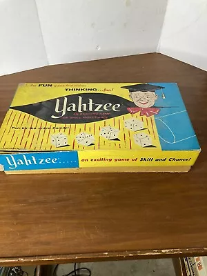 Vintage 1961 Yahtzee Board Dice Game. Original Box.  No 950. Lowe USA. Family • $15