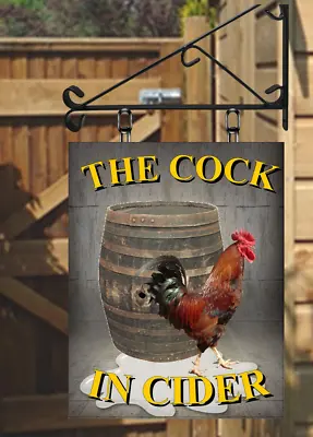 £42.18 • Buy Cock In Cider Hanging Pub Sign For Home Bar Or Man Cave FREE Postage
