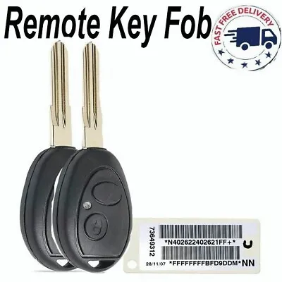 2XRemote Key Fob For Land Rover Discovery 2 1999-04 433Mhz ID73 73370847C Code • $39.99