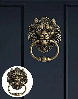 Antique Bronze Lion Door Handle Knocker 2 Pack Classical Lion Head Knocker With  • $23.35