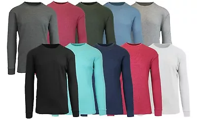 Men's Long Sleeve Waffle Thermal Shirt Tee Crew Neck Layering Color & Size NEW • $10.97