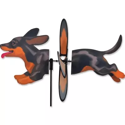 Black & Tan DACHSHUND Petite Garden Wind Spinner By Premier Kites & Designs • $27.95