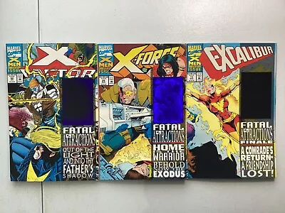 X-Force 25 Excalibur 71 X-Factor 92 Hologram Errors 1st App Exodus Recalled • $20