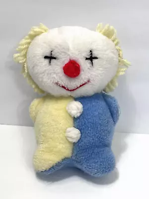 Vintage Eden Toys Pastel Clown Plush Baby Rattle Chime Lovey Stuffed *Flaw-read • $13.28