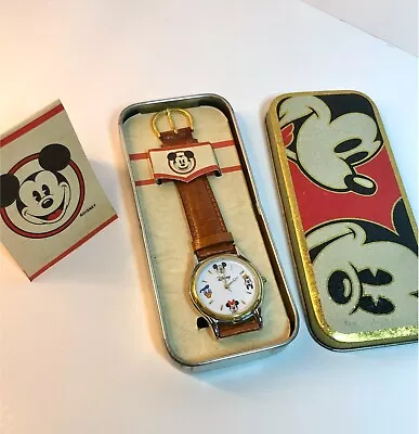 Rare Vintage Fossil Mickey Mouse And Friends Wristwatch (Minnie Goofy Donald) • $29.99