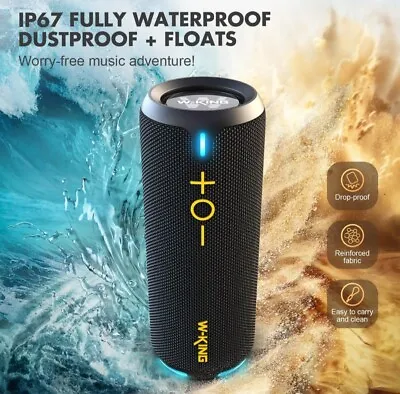 Bluetooth Speaker W-KING D320 For Shower Home Garden Camping Work Cycling • £42