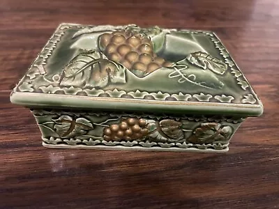 Mid Century Ucagco Japan Ceramic Trinket Dish Grape Vine Ashtray Set Smoking Box • $17.77