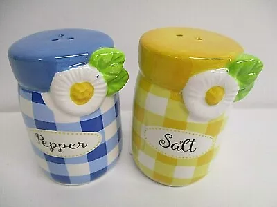 Country Cottage Check Mason Jar Salt & Pepper Shakers  • $6.99