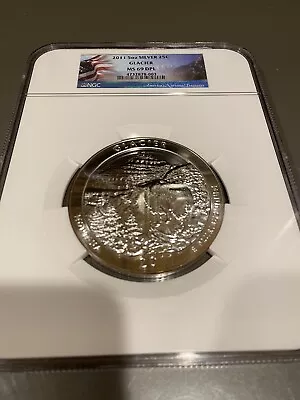 2011 5 Oz Silver 25c Glacier Ngc Ms 69 Dpl • $365