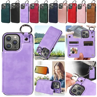 For IPhone 15 14 13 12 11 Pro Max XR XS 8+ Leather Wallet Ring Stand Case Cover • $15.49