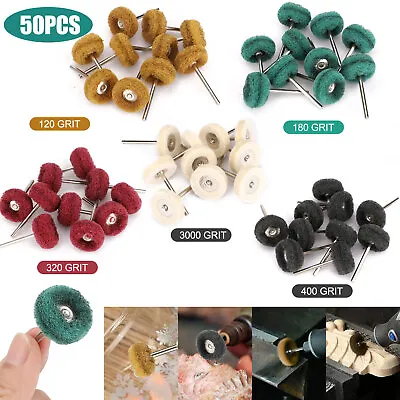 50Pcs Abrasive Polishing Wheel 25mm Buffing Grinding Kit For Dremel Rotary Tool • $12.48