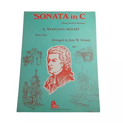 Sonata In C Vintage Sheet Music Piano Voice Easy Listening Classical Mozart • $15