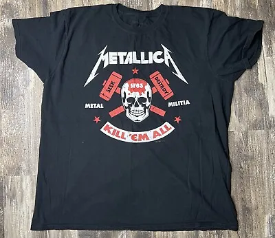 Metallica Black Kill Em All T-shirt Size XL Bleach Stain **see Pics • $10
