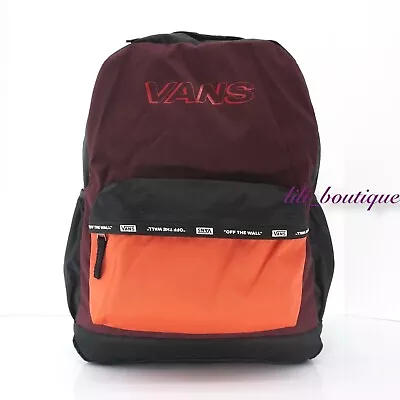 NWT Vans Sporty Realm Plus Backpack School Laptop Bag Black White Paprika Wine • $65.67