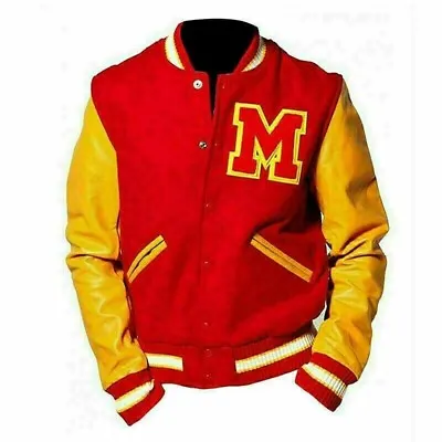 Men's MJ Thriller Michael Jackson - Wool Leather Sleeves Bomber Jacket • $27.86