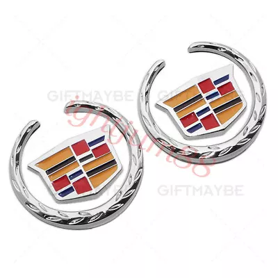 2pcs For Cadillac Fender Marker Door Logo Badge Emblem Car Decoration Sport V • $13.99