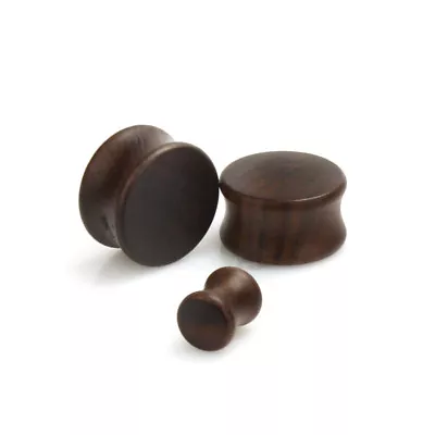 BLACK WALNUT Wooden Ear Plug Piercing Jewellery Timber Gauge Stretcher PL122 • $5.75