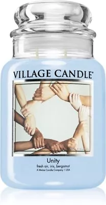 Unity Village Candle Large Scented Jar Candle Blue Fresh Air Iris Bergamot • £19.99