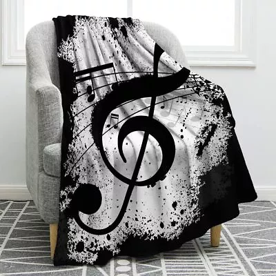 Jekeno Music Note Blanket Double Sided Print Throw Blanket Soft Comfortable For • $33.89