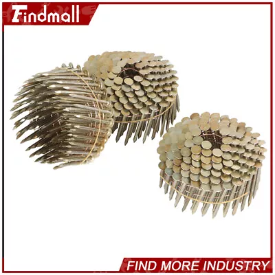 Findmall 7200 Pack 1-3/4 Inch × 0.12 Inch 15 Degree Galvanized Coil Roofing Nail • $54.97