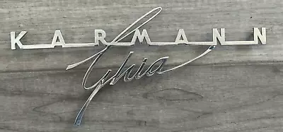 VW Volkswagen KARMANN GHIA Decklid Emblem Badge GERMAN # Stamped EARLY VERSION • $95