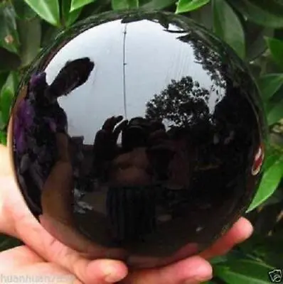 60/80/100/200MM Natural Black Obsidian Sphere Large Crystal Ball Healing Stone • £5.16