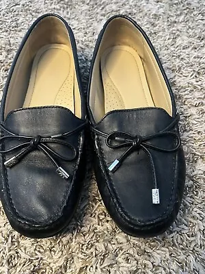 Michael Kors Women's Sutton Leather Moccasin Black Size 8M Loafers • $17.75