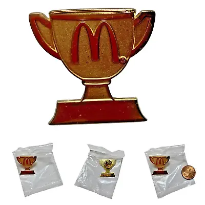 McDonalds GOLD TROPHY WITH GOLDEN ARCHES Enamel Lapel Pin 2009 NEW SEALED PKG • $9.95