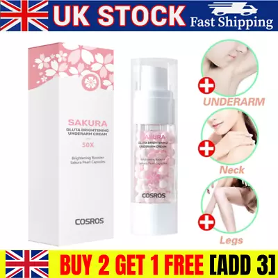 2024 NEW Sakura Gluta Brightening Pearl Capsules Underarms Cream 50X Booster UK • £3.99