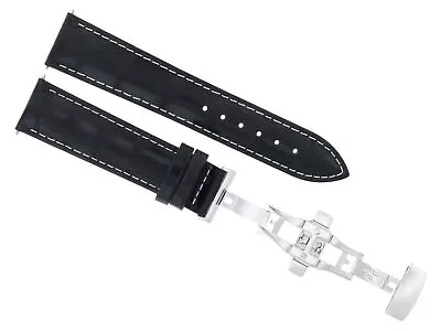 22mm Leather Watch Band Strap Deployment Clasp For Maurice Lacroix  Black Ws • $29.95