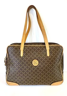 La Tour Eiffel Purse Brown Tan Leather Shoulder Bag Multi-pocket Tote Purse • $11.80