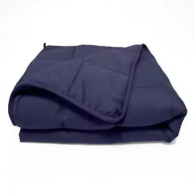 Quilted Microfiber 15-Pound Weighted Throw Blanket Navy Blue 60  X 80  • $34.01