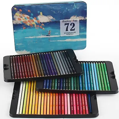 72 Colouring Pencils Set Adult Kids Watercolour Drawing Pencils Art Pens & Case • £12.99