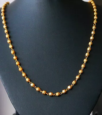 Real Looking 22 Ct Gold Plated Set - Indian Chain L- 24  Inches  H99 • £14.99