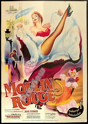 Vintage French Paris Moulin Rouge Movie 1953 Print Poster Wall Art Picture A4 + • £4.89