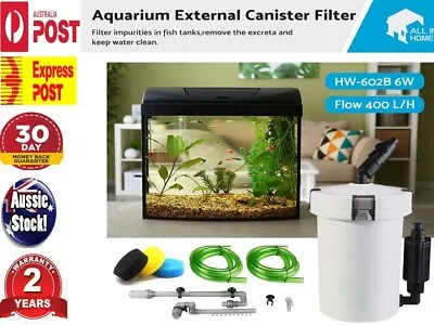 $41.95 • Buy Aquarium External Canister Filter Aqua Fish Water Tank Sponge Pond 400L/H -AU