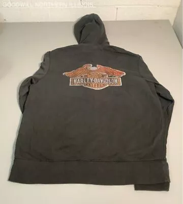 Men's Harley-Davidson Bald Eagle Biker Full Zip Hoodie Size XL • $9.99