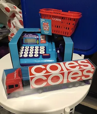 COLES Little Shop 2 - Cash Register/Truck/Shopping Basket • $80