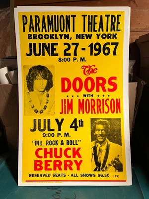 $20 • Buy THE DOORS & CHUCK BERRY 1967 Tribute Concert Poster