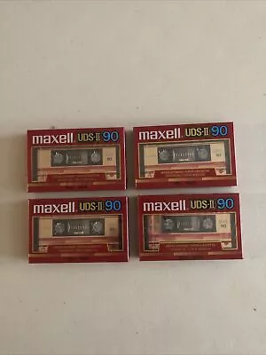 Lot Of 4 Maxell UDS-II 90 Audio Cassette Tapes IEC Type II High Bias NEW SEALED • $45