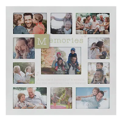 Wall Mounted Memories Multi Aperture Photo Picture Frame White-washed • £29.88